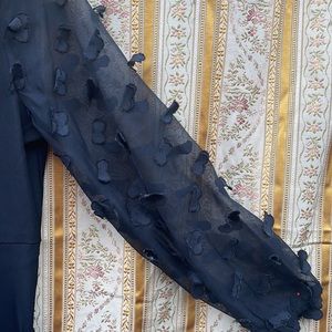 Lost ink brand romper with see through sleeves